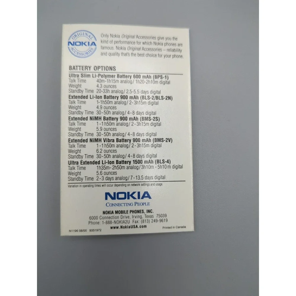 Nokia‎ 5120 Product Quick Guide Advertising Collectible Ephemera Mobile Phone